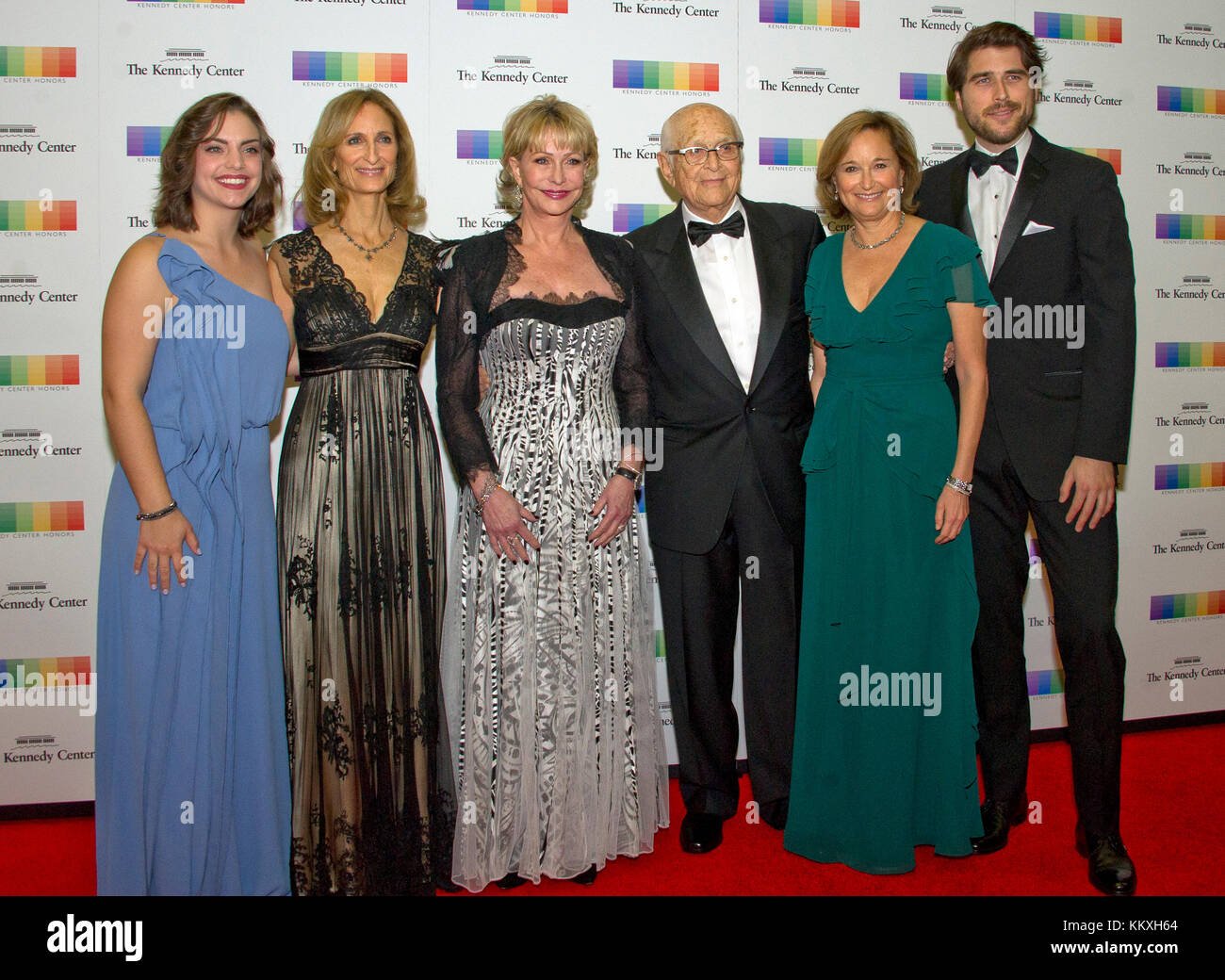 Washington DC, USA. 2nd December, 2017. Norman Lear and his family arrive for the formal Artist's Dinner honoring the recipients of the 40th Annual Kennedy Center Honors hosted by United States Secretary of State Rex Tillerson at the US Department of State in Washington, DC on Saturday, December 2, 2017. The 2017 honorees are: American dancer and choreographer Carmen de Lavallade; Cuban American singer-songwriter and actress Gloria Estefan; ; American television writer and producer Norman Lear; and American musician and record producer Li Credit: MediaPunch Inc/Alamy Live News Stock Photo