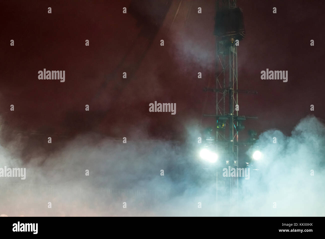 Lights and smoke in Circus Stock Photo Alamy