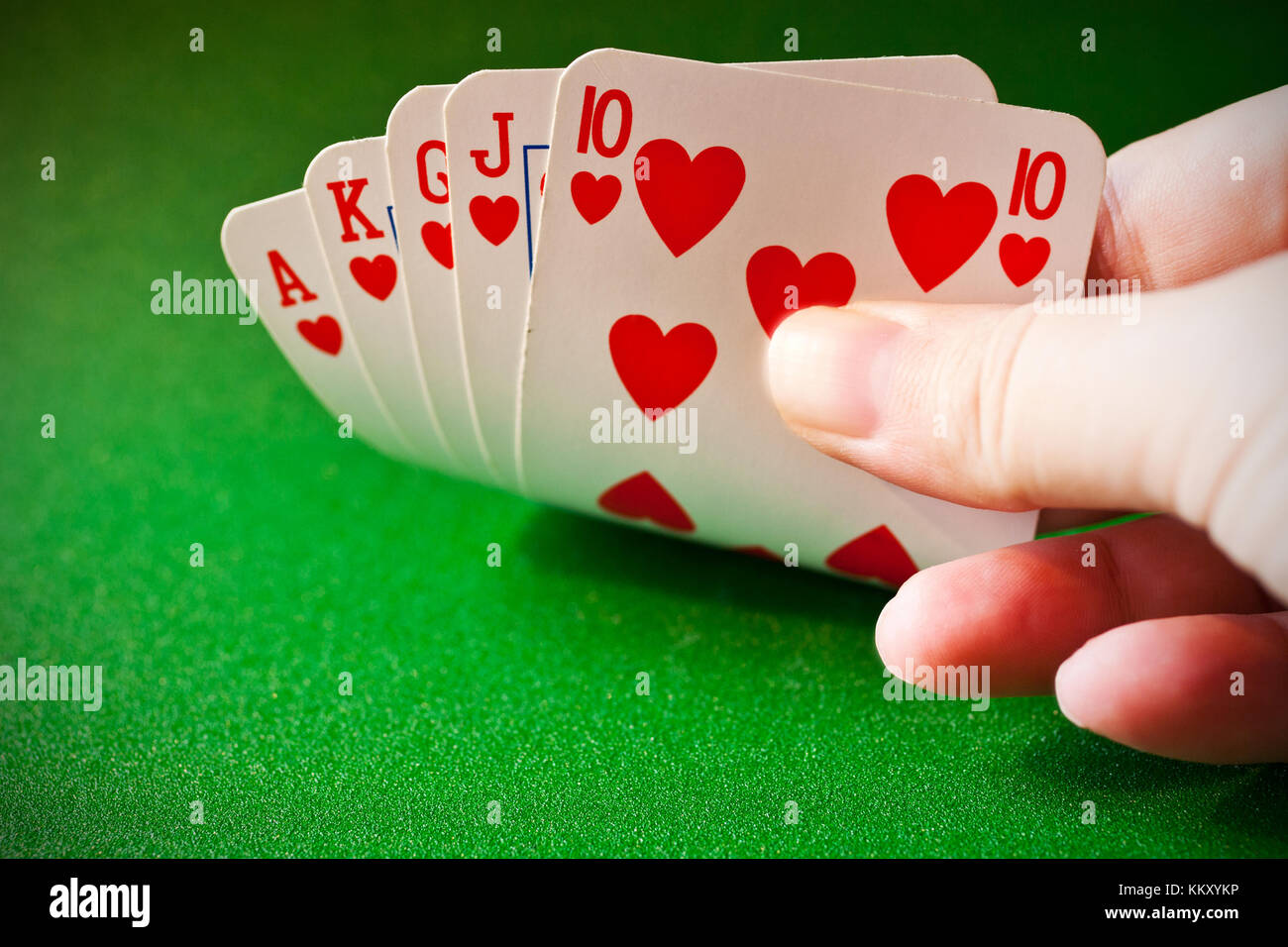 playing cards / player hand with cards Stock Photo