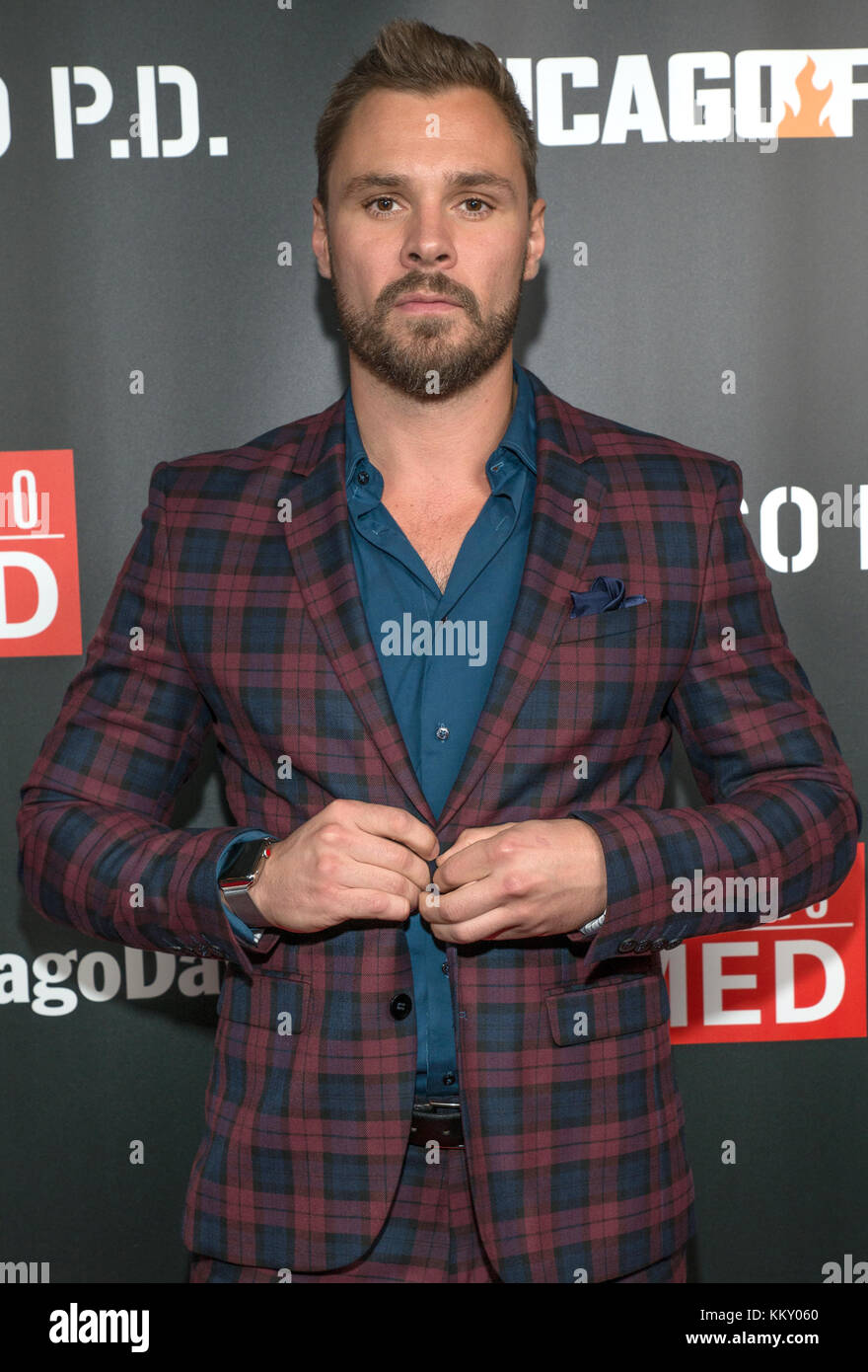 3rd annual NBC One Chicago Party featuring cast members from Chicago Fire, Chicago Med and Chicago P.D - Arrivals  Featuring: Patrick John Flueger Where: Chicago, Illinois, United States When: 31 Oct 2017 Credit: WENN Stock Photo