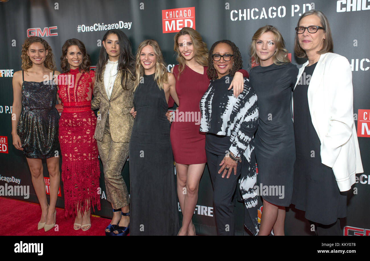 3rd annual NBC One Chicago Party featuring cast members from Chicago Fire, Chicago Med and Chicago P.D - Arrivals  Featuring: Rachel DiPillo, Torey Devitto, Miranda Rae Mayo, Tracy Spiridakos, Norma Kuhling, S. Epatha Merkerson, Kara Killmer, and Amy Morton Where: Chicago, Illinois, United States When: 31 Oct 2017 Credit: WENN Stock Photo