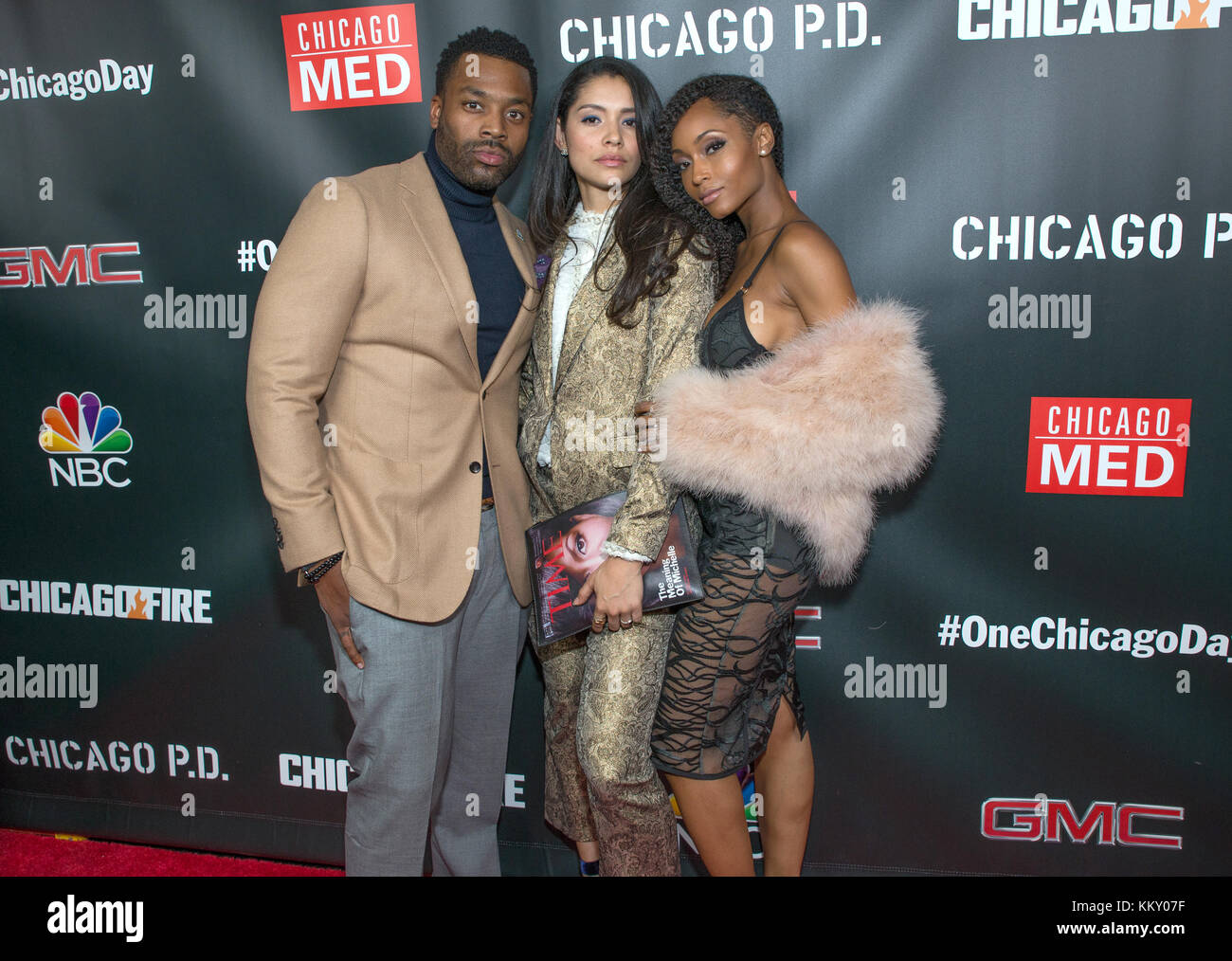 3rd annual NBC One Chicago Party featuring cast members from Chicago Fire, Chicago Med and Chicago P.D - Arrivals  Featuring: LaRoyce Hawkins, Miranda Rae Mayo, Yava DaCosta Where: Chicago, Illinois, United States When: 31 Oct 2017 Credit: WENN Stock Photo