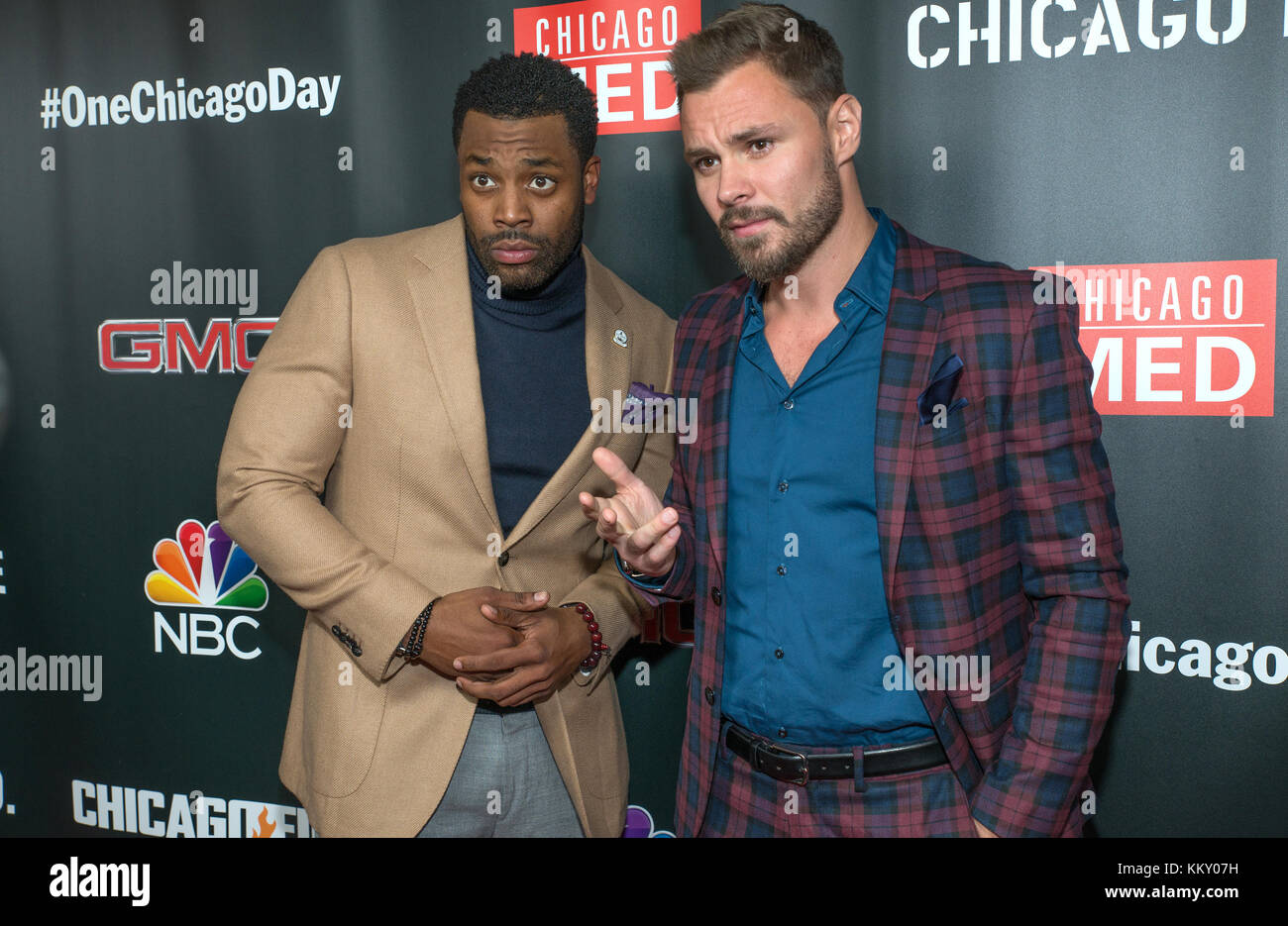3rd annual NBC One Chicago Party featuring cast members from Chicago Fire, Chicago Med and Chicago P.D - Arrivals  Featuring: LaRoyce Hawkins, Patrick John Flueger Where: Chicago, Illinois, United States When: 31 Oct 2017 Credit: WENN Stock Photo
