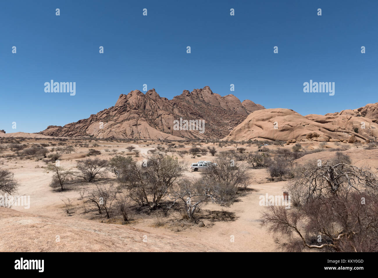 Spitzkoppe group of bald granite peaks in the Namib desert of Namibia Stock Photo