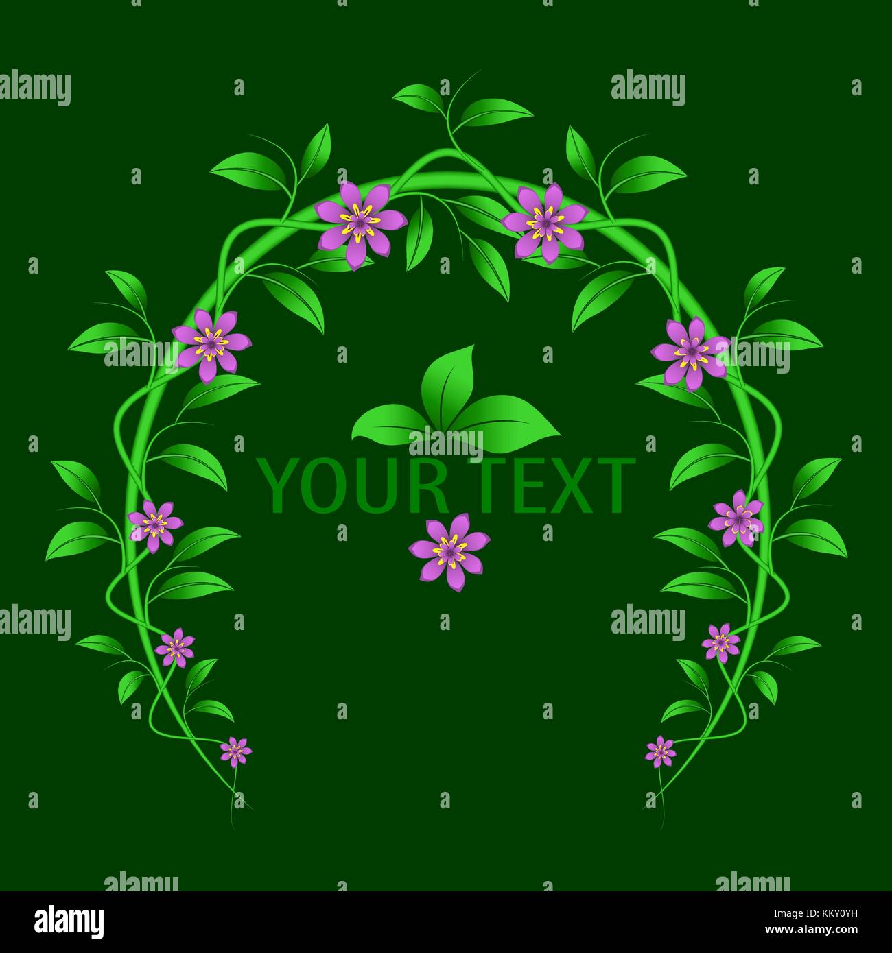 Wreath of leaves and flowers Stock Vector Image & Art - Alamy