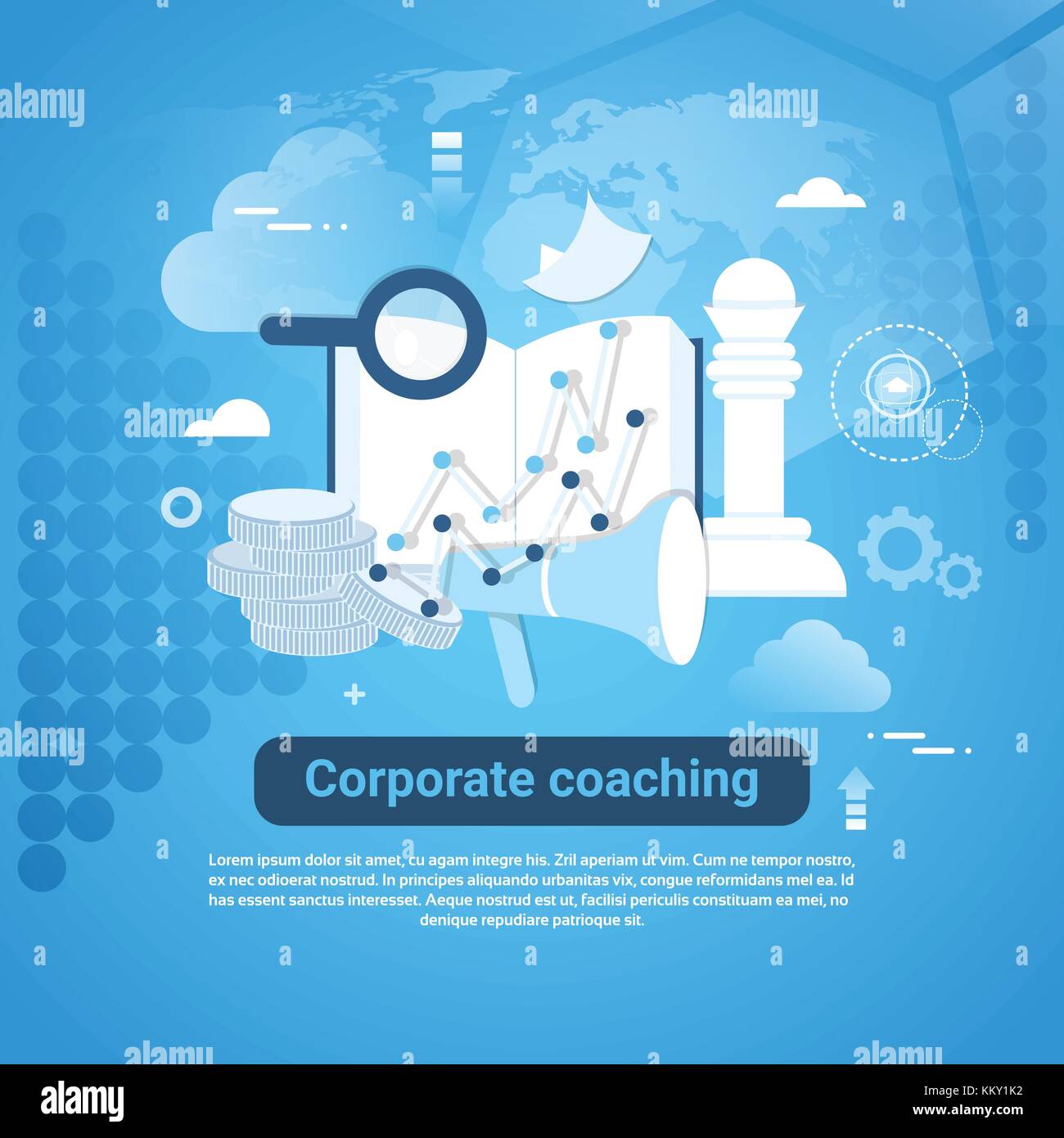 Corporate Coaching Template Web Banner With Copy Space Stock Vector