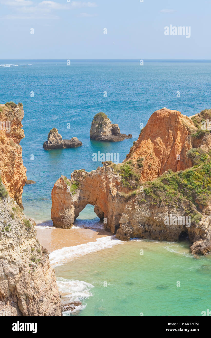 Portugal - Algarve - Rocks of Praia dos Tres Irmaos - Europe Stock Photo