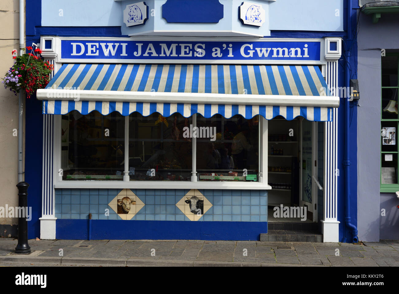 Butcher's shop in Aberteifi/Cardigan, Wales, UK Stock Photo