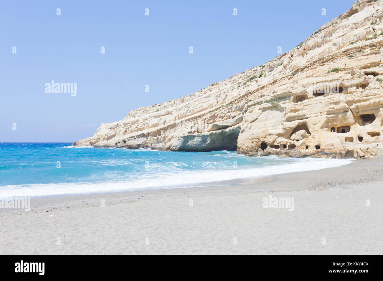 Crete - Greece - Matala Beach, Europe Stock Photo