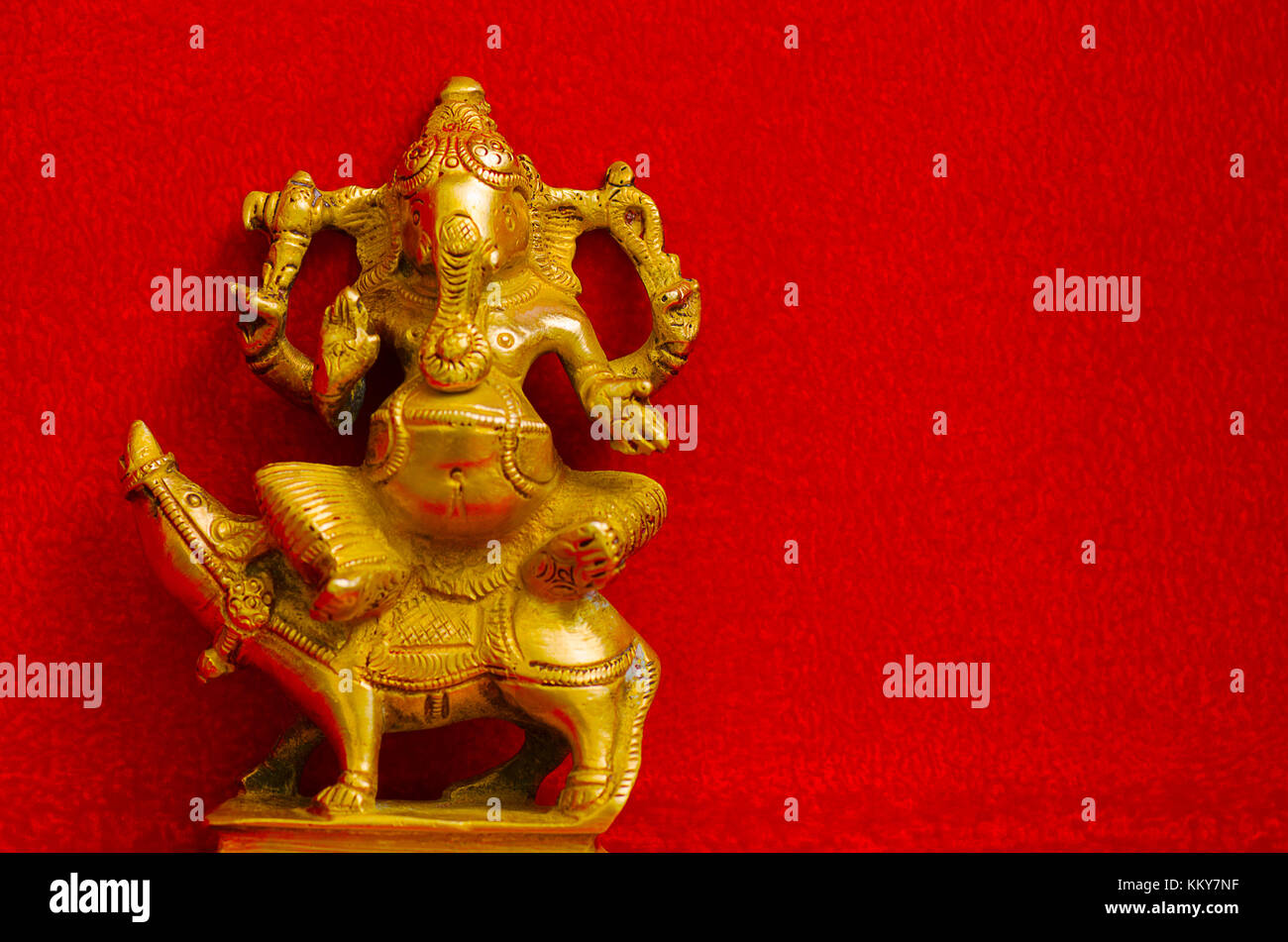 Metal idol of Lord Ganesha, also known as Ganapati or Vinayaka, his image is found throughout India, Sri Lanka, Thailand and Nepal, is one of the best Stock Photo
