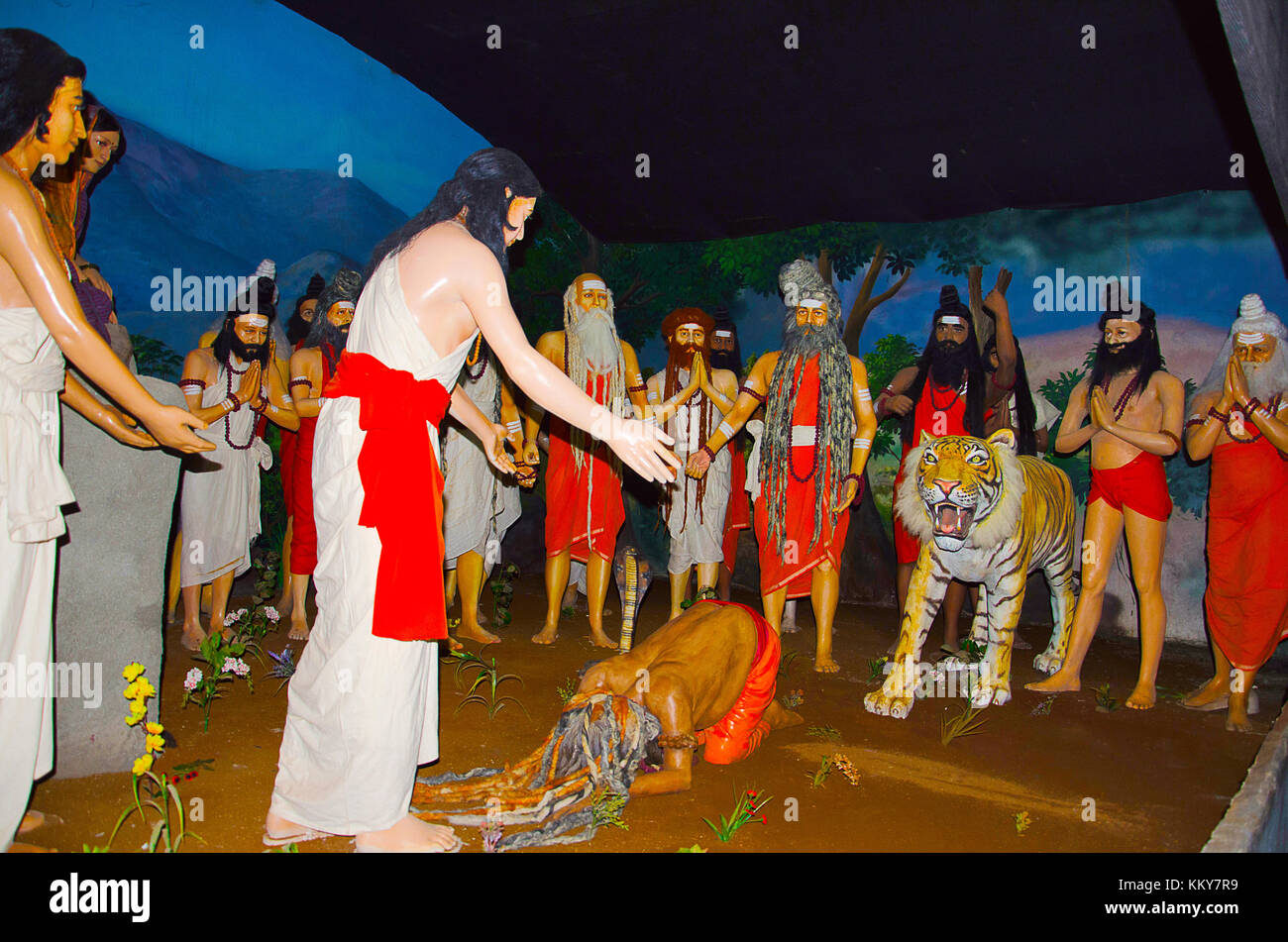 Changdev Maharaj offering prayers to Saint Dnyaneshwar, Sant Darshan Museum, Hadashi, Maharashtra, India Stock Photo