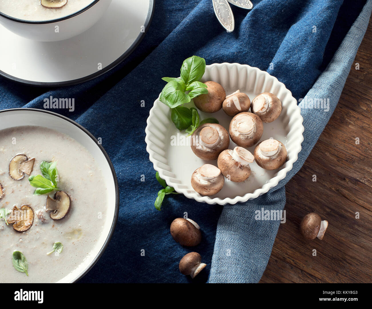 Homemade Creamy Mushroom Soup Stock Photo - Alamy