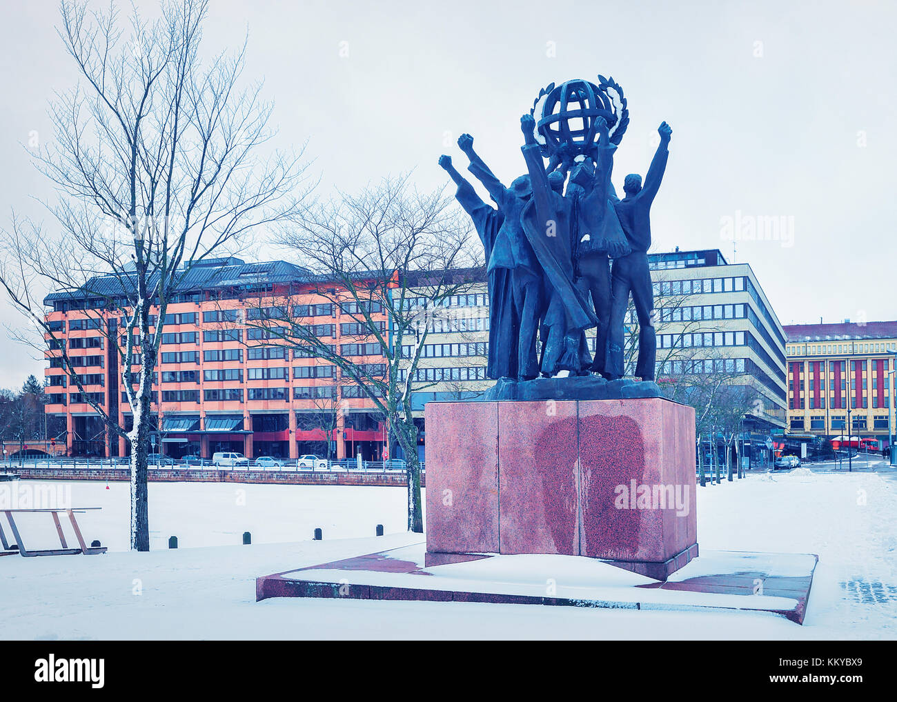 World Peace Statue in Helsinki, Finland in winter Stock Photo Alamy