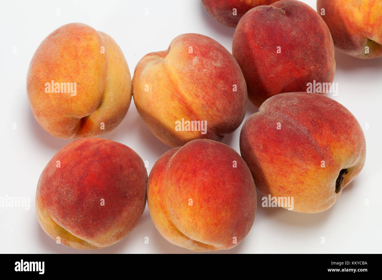 Fresh Peaches isolated on white Stock Photo
