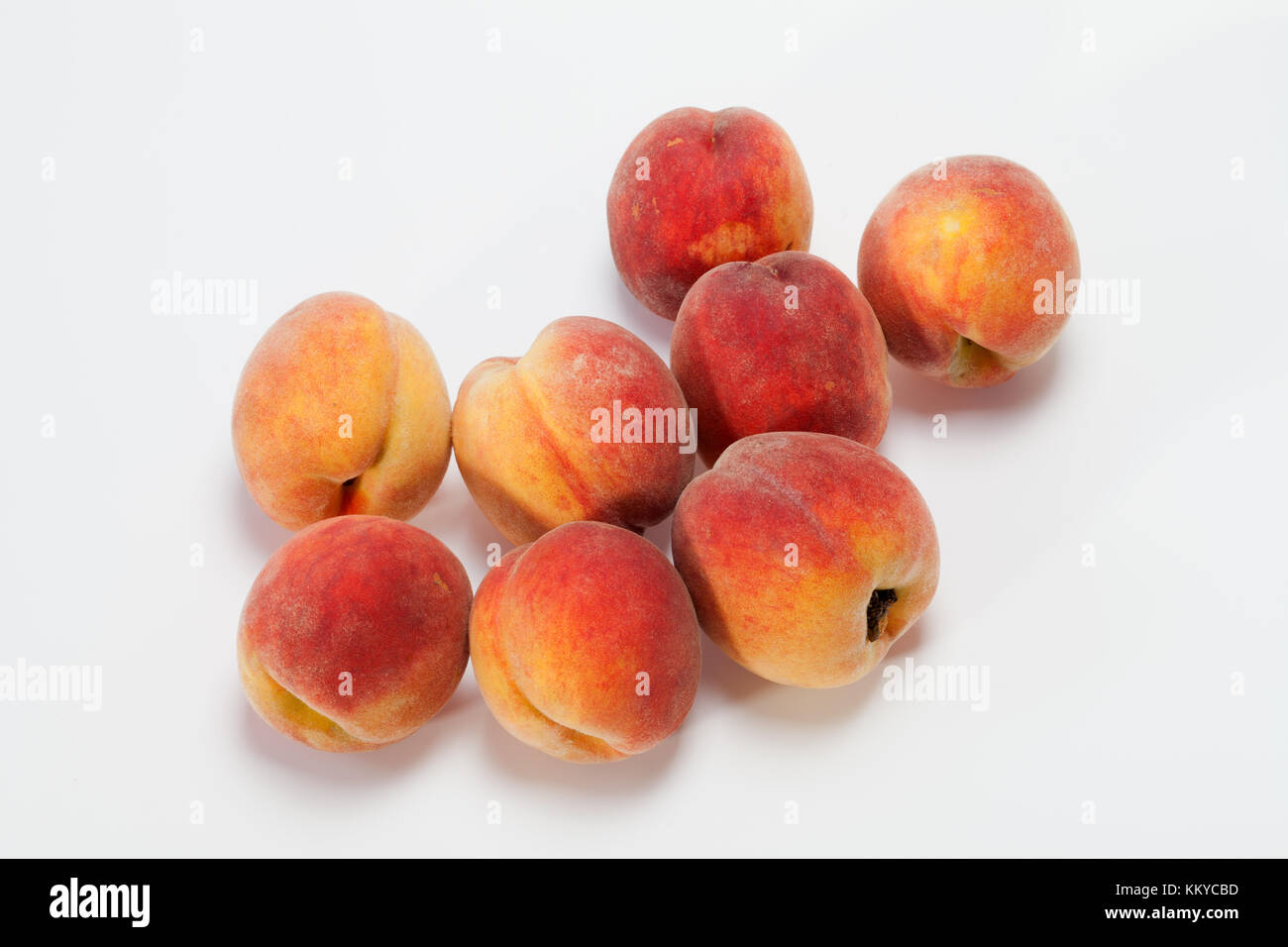 Fresh Peaches isolated on white Stock Photo