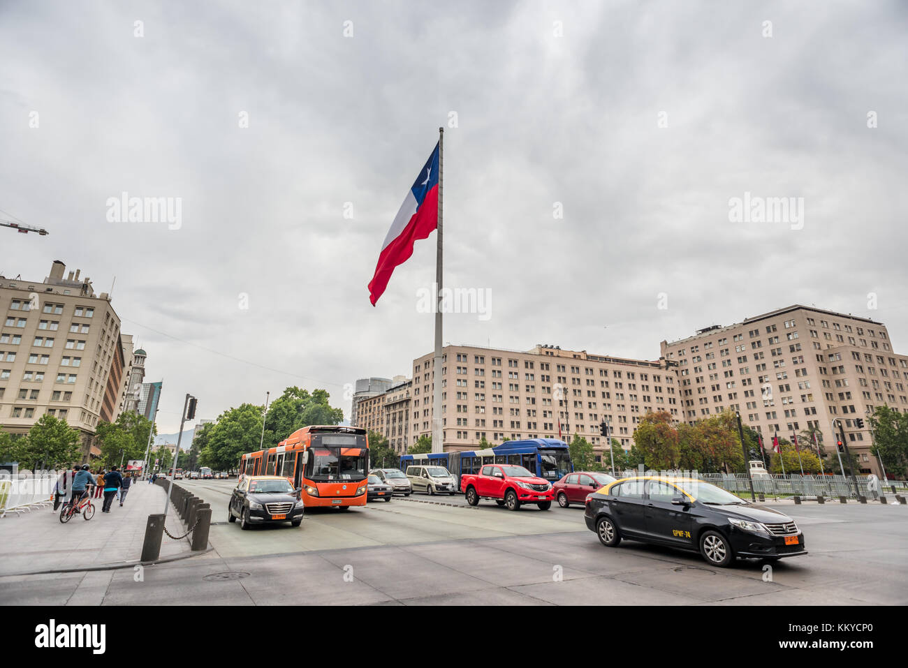 Avenida Libertador General Bernardo O'Higgins in Santiago, Chile Stock Photo