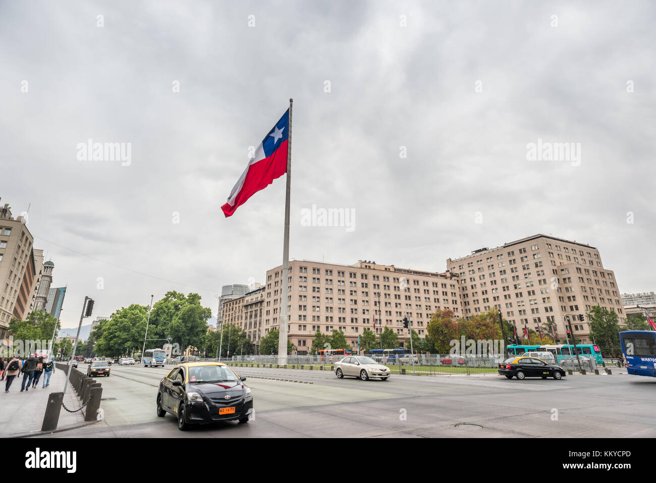 Avenida Libertador General Bernardo O'Higgins in Santiago, Chile Stock Photo