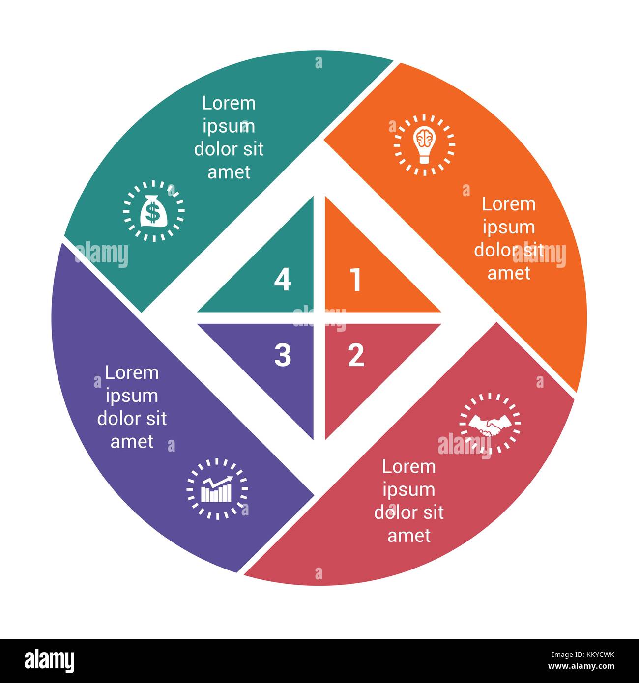 Infographic Business Pie chart for 4 options step by step processes ...
