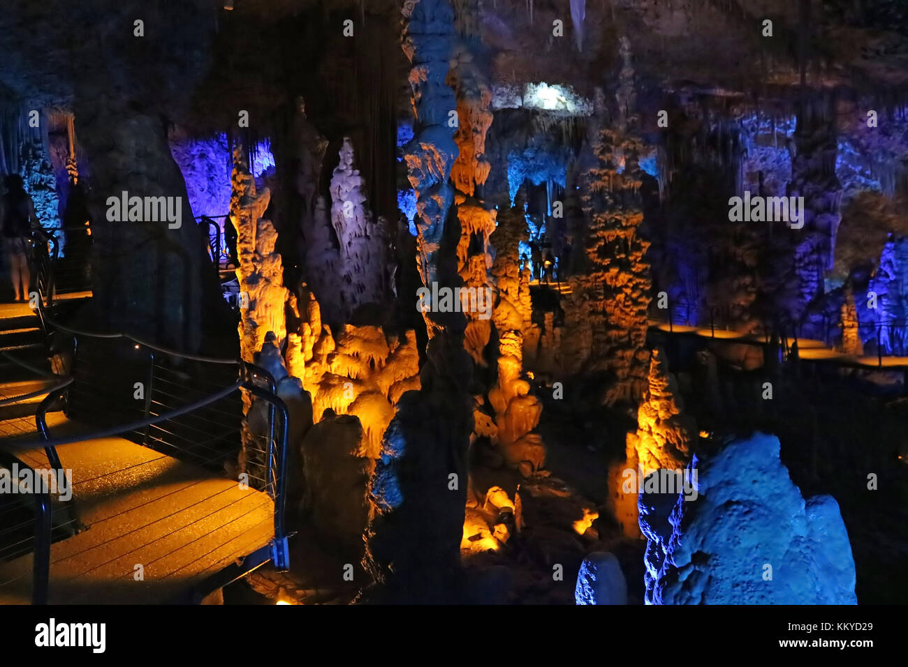 BEIT-SHEMESH, ISRAEL - SEPTEMBER 23, 2017: Avshalom Cave, also known as Soreq Cave, a large stalactites cave near Beit-Shemesh in central Israel Stock Photo