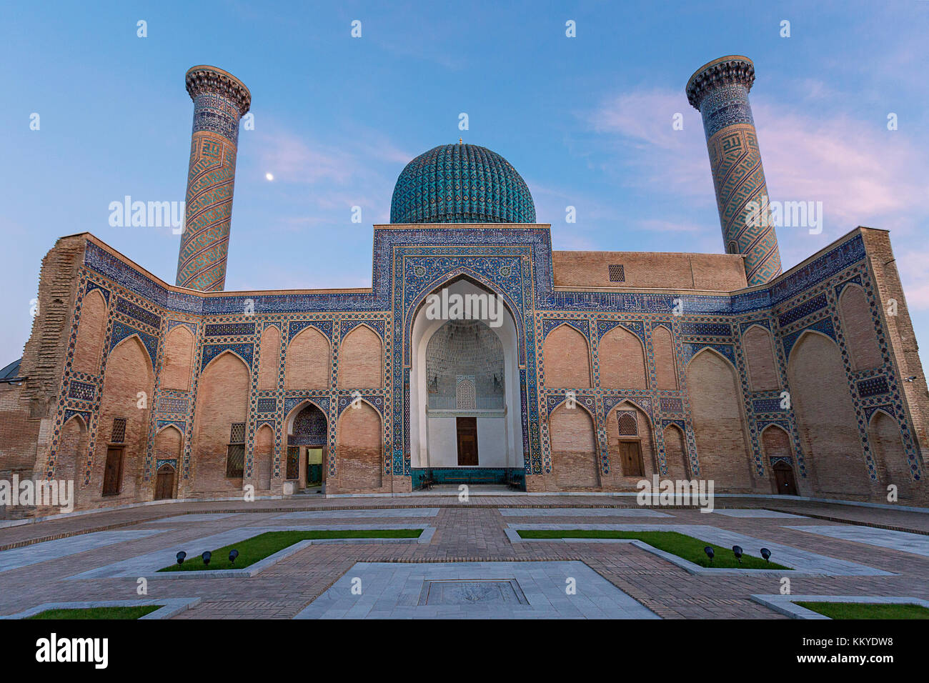 Gur Amir Mausoleum known also as Tomb of Tamerlane, in Samarkand, Uzbekistan. Stock Photo