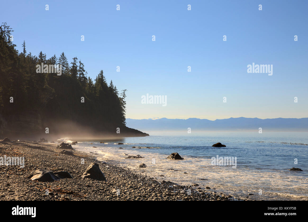 Mystic Beach, Juan de Fuca Coastal Trail, Vancouver Island near Sooke, British Columbia, Canada Stock Photo