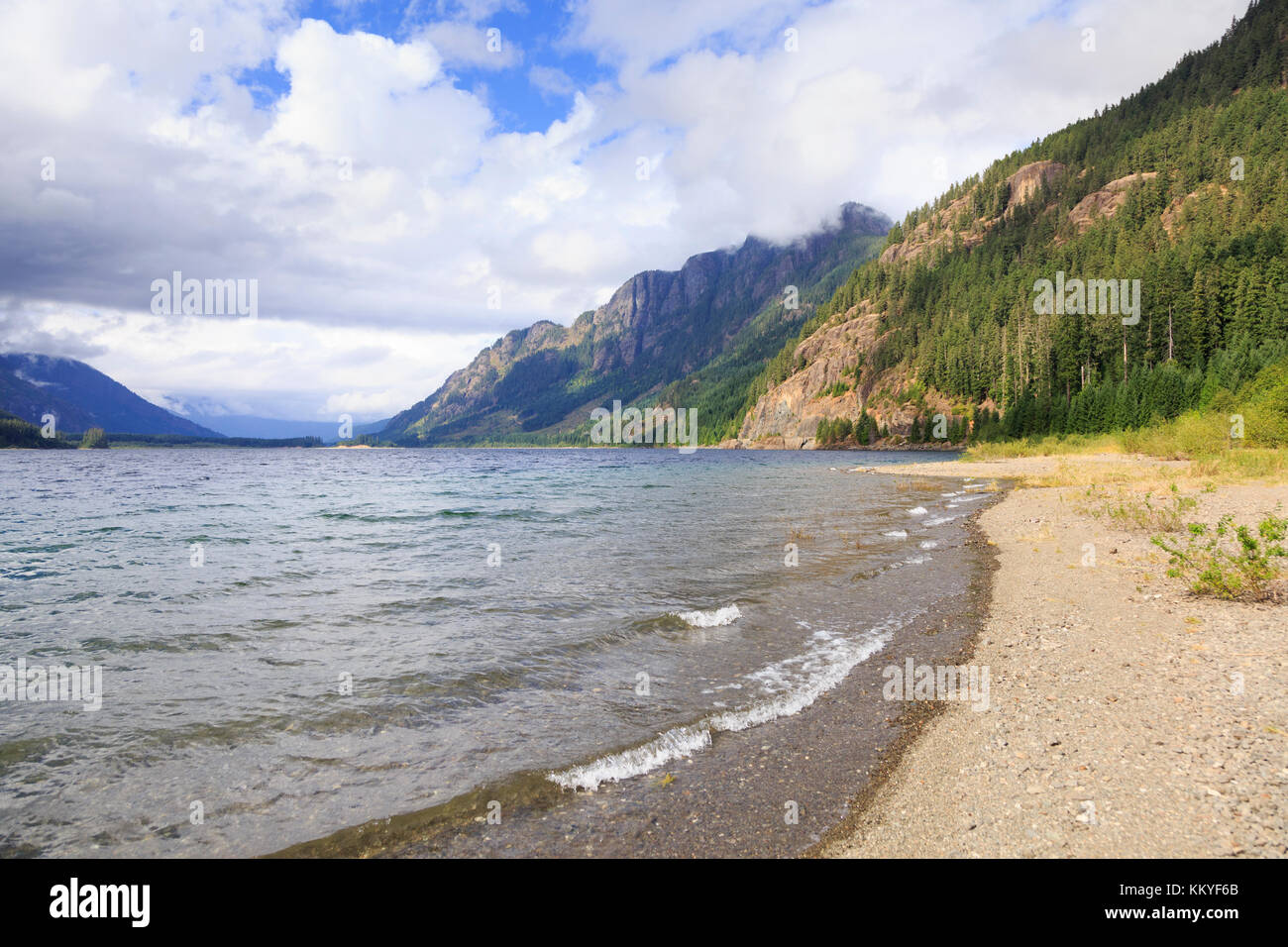 Upper Campbell Lake in Strathcona Proviental Park, Vancouver Island, British Columbia, Canada Stock Photo