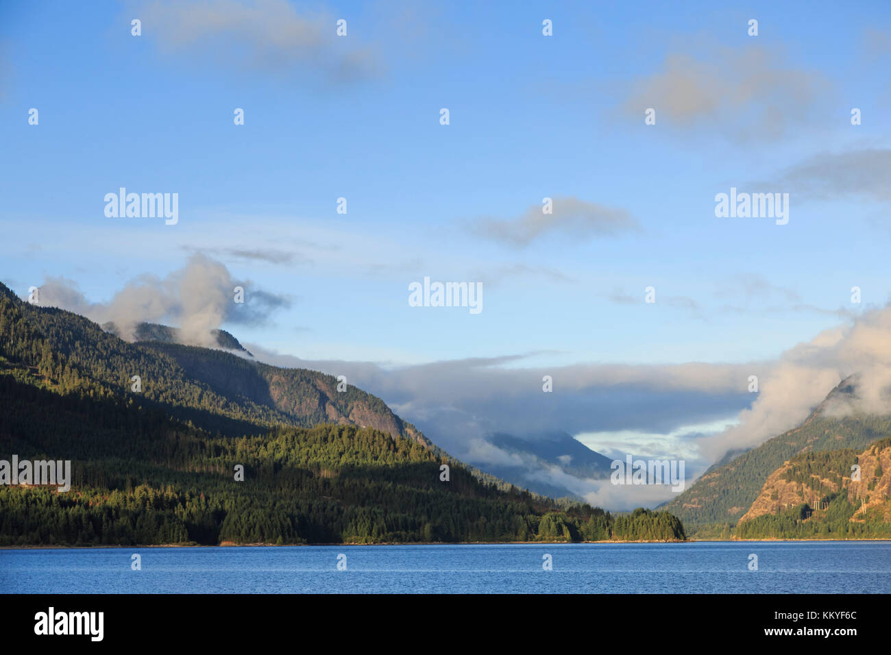 Upper Campbell Lake in Strathcona Proviental Park, Vancouver Island, British Columbia, Canada Stock Photo