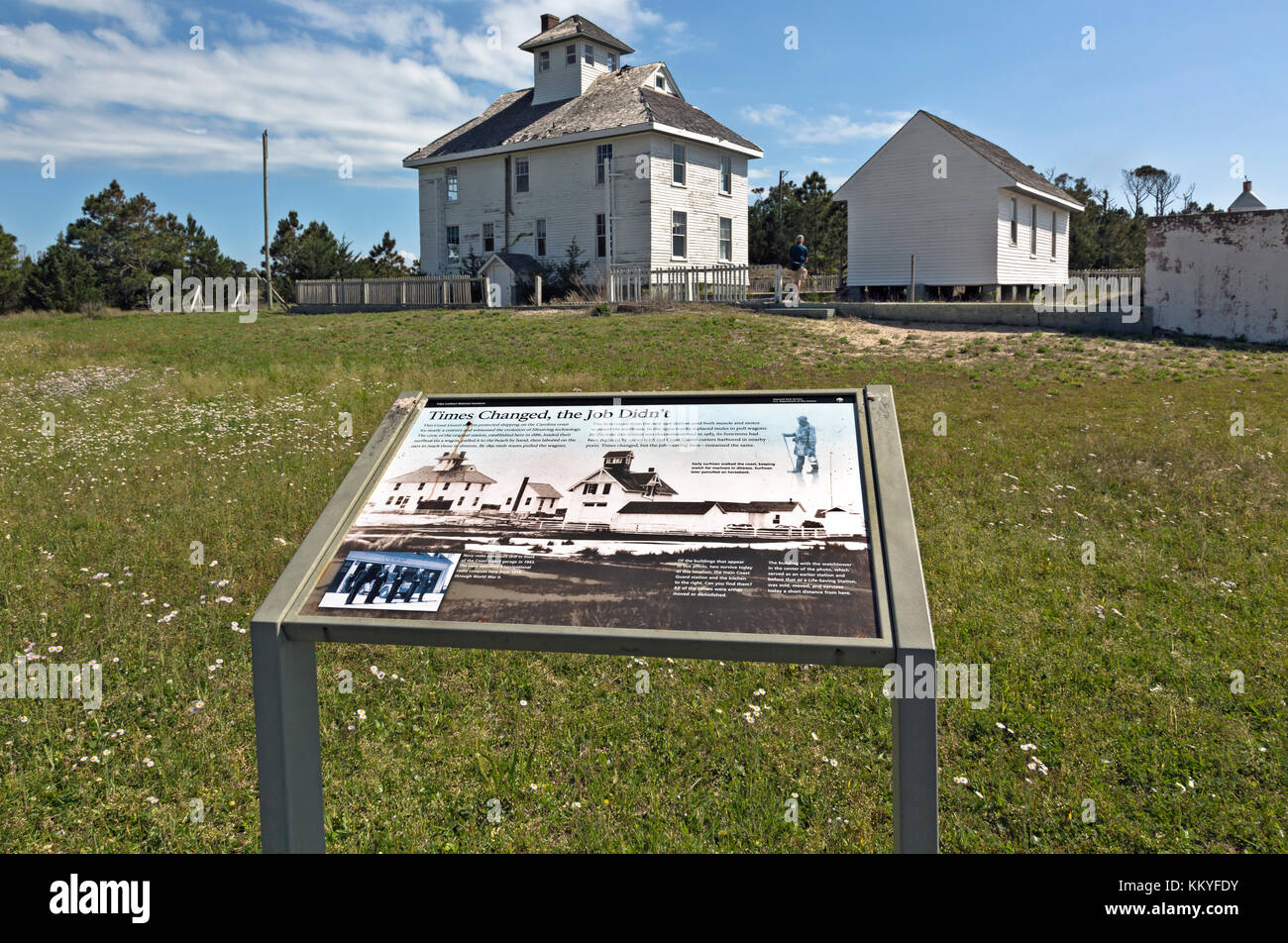 NC00998-00...NORTH CAROLINA -  The old Life Saving Station/Coast Guard Station now preserved in the Cape Lookout Historic Village area of Cape Lookout Stock Photo