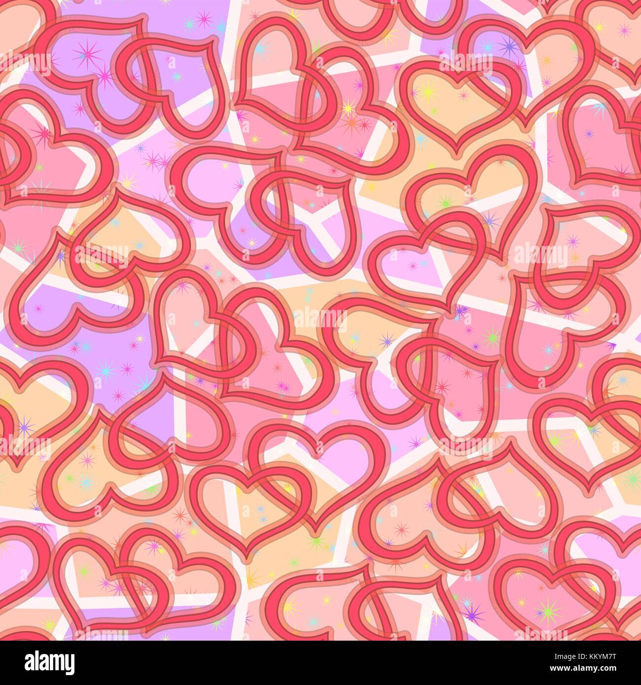 Seamless Background, Valentine Hearts Stock Vector
