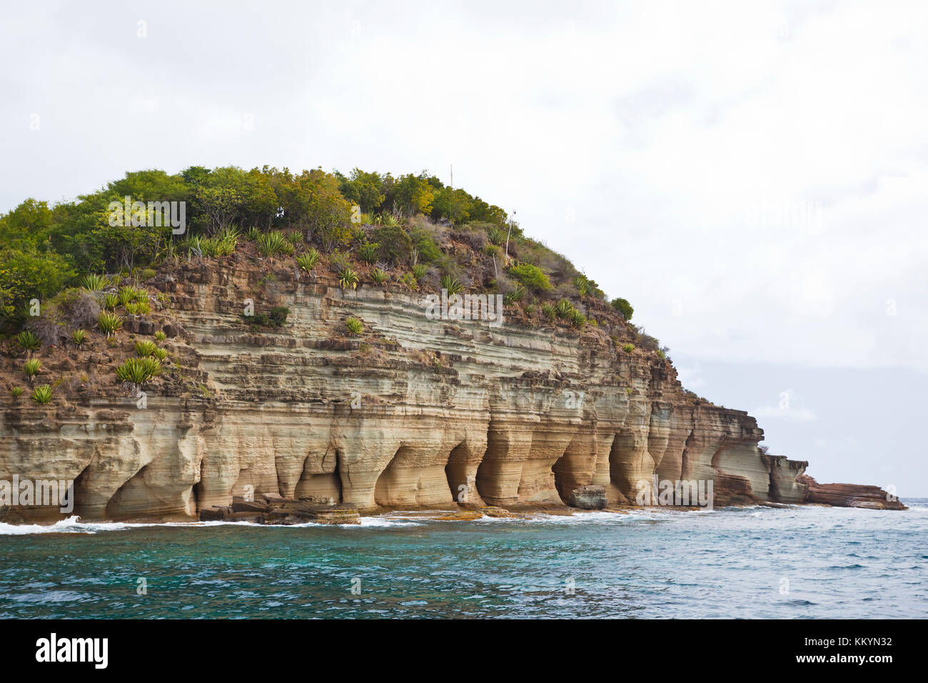 The Pillars Of Hercules in Antigua, below the waterline is a famous diving and snorkelling spot