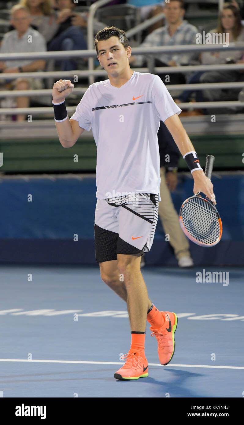 DELRAY BEACH, FL February 20 Taylor Fritz at the 2017 Delray Beach