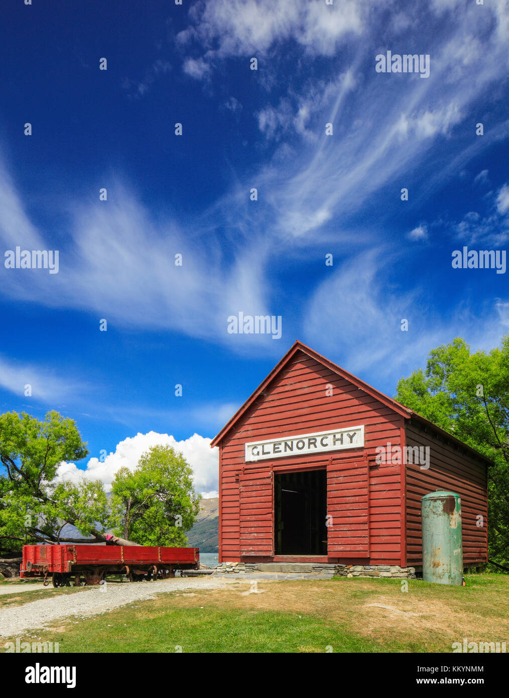 Tha famous Red Barn of Glenorchy, New Zealand. Stock Photo