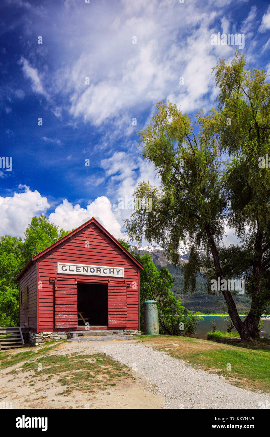 Tha famous Red Barn of Glenorchy, New Zealand. Stock Photo