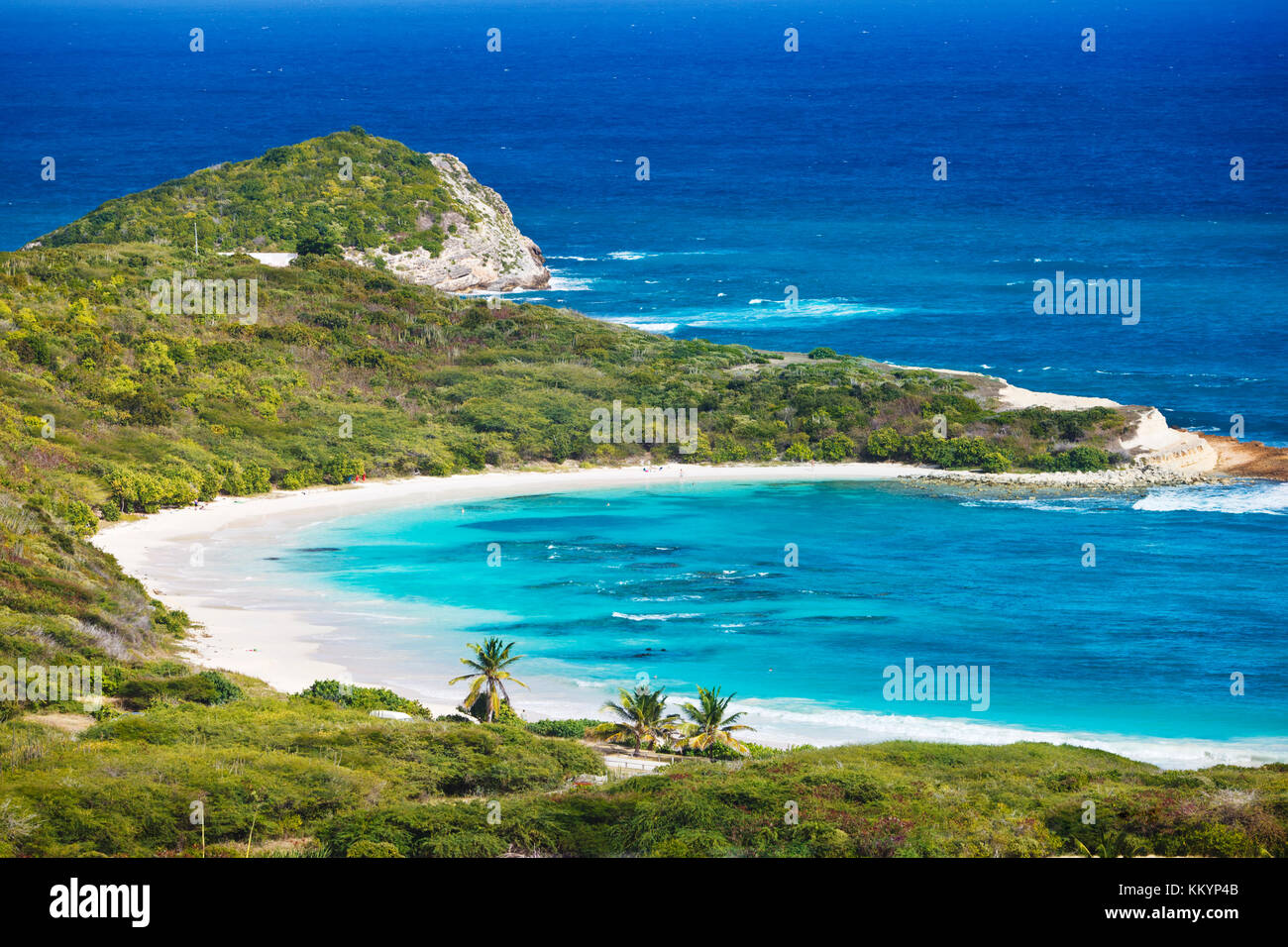 The beautiful Half Moon Bay in Antigua seen from above Stock Photo Alamy