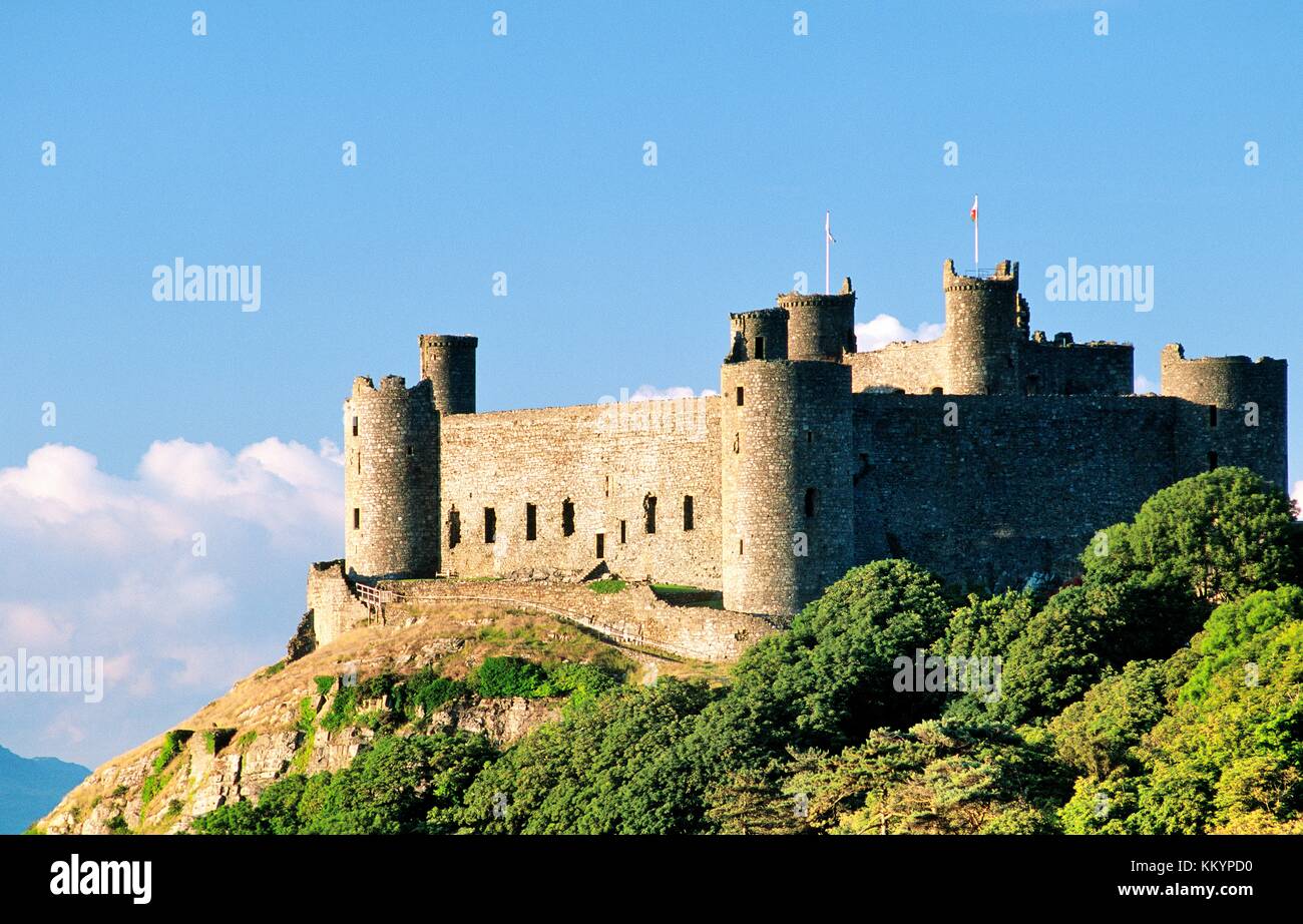 Harlech Castle in Gwynedd on the west coast of Wales, UK. Built by King  Edward 1st Stock Photo - Alamy