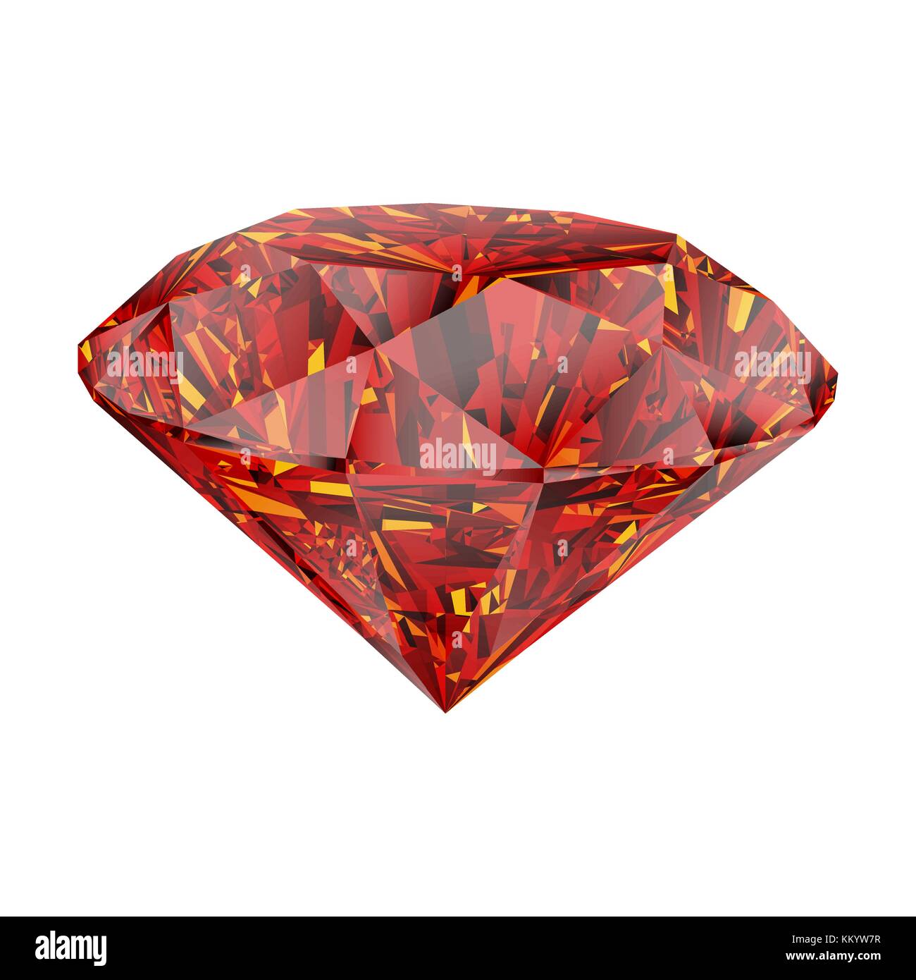Realistic red ruby isolated on white background Stock Vector Image ...