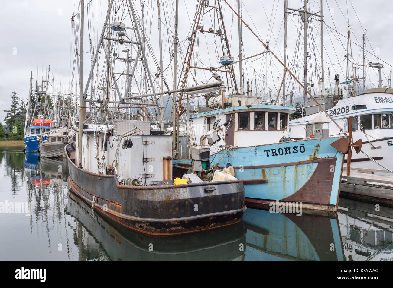 Ucluelet, BC, Canada 10 September 2017 Fishing boats at Ucluelet