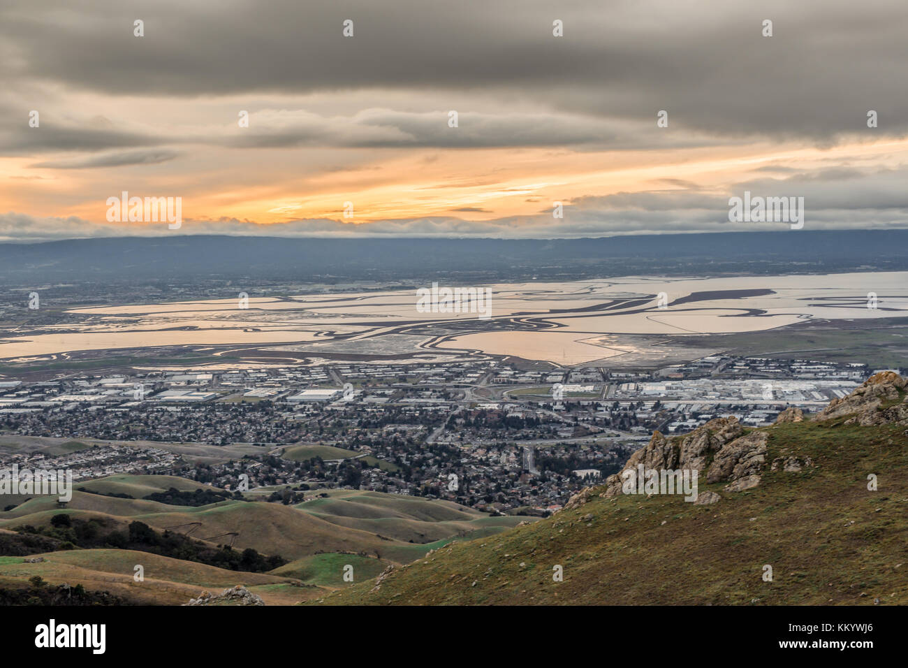 Bay Area Stormy Sunset Stock Photo