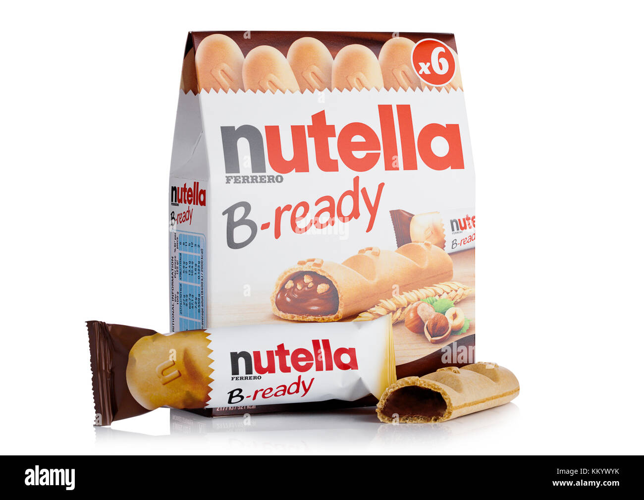 LONDON, UK DECEMBER 01, 2017 Nutella BReady chocolate bars nox on