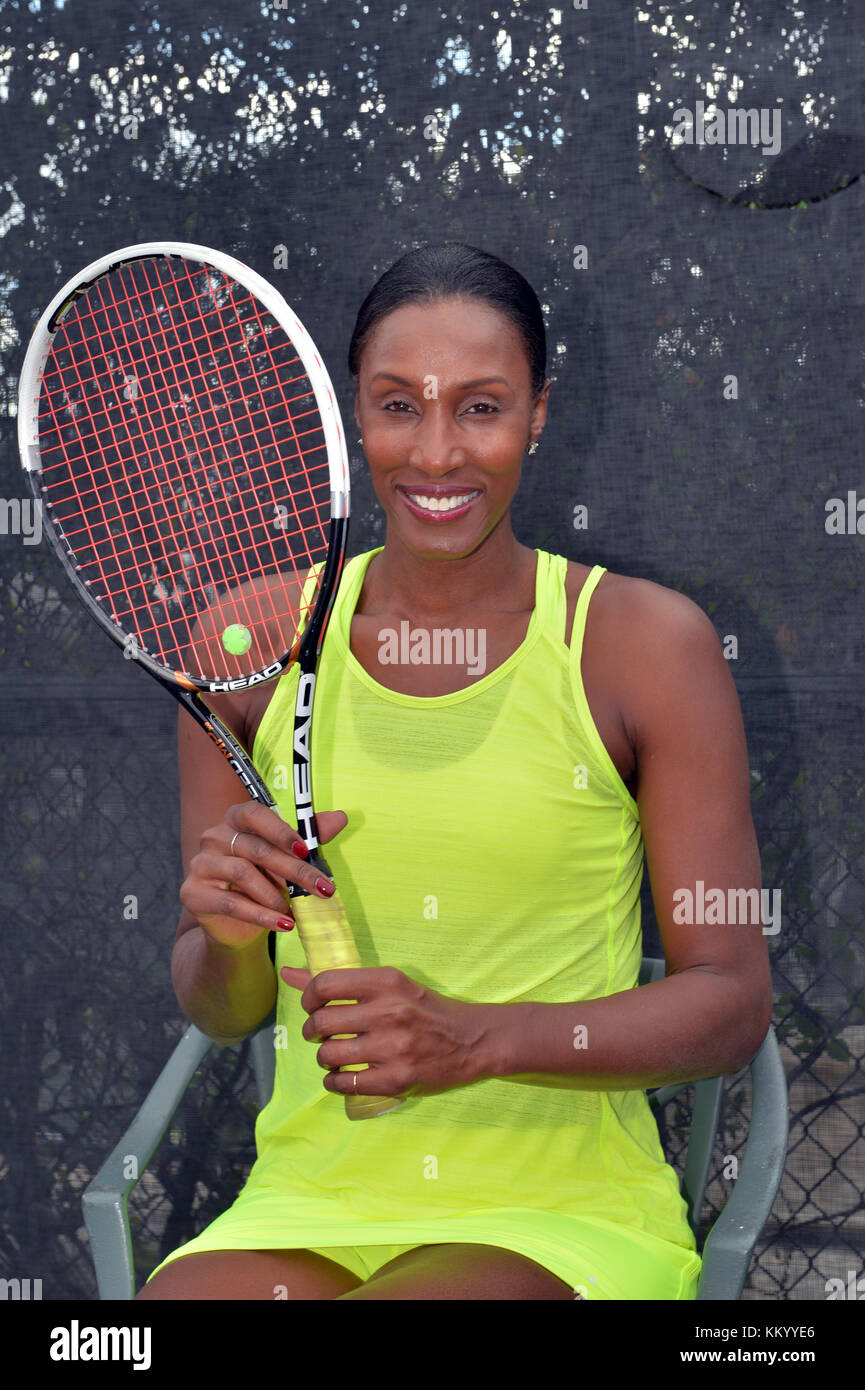 BOCA RATON, FL NOVEMBER 18 Lisa Leslie playing Tennis at The Boca