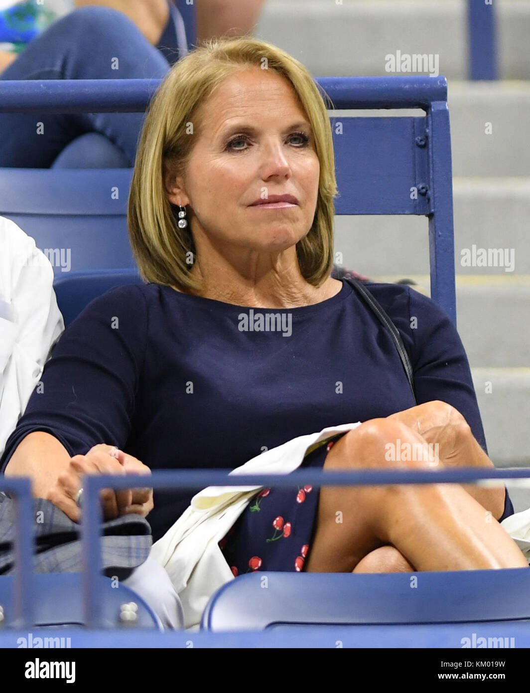 NEW YORK, NY - SEPTEMBER 07: Katie Couric on Day Ten of the 2016 US Open at the USTA Billie Jean King National Tennis Center on September 7, 2016 in the Flushing neighborhood of the Queens borough of New York City   People:  Katie Couric Stock Photo