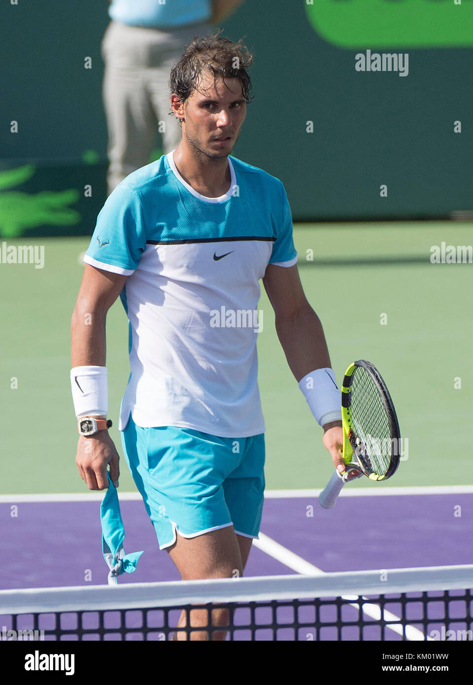 KEY BISCAYNE, FL - MARCH 26: Rafael Nadal on Day 6 of the Miami Open  presented by