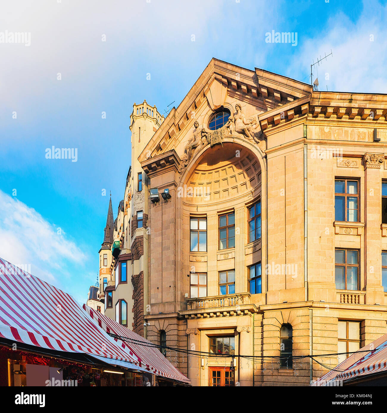 Building architecture at Dome Square in Riga Old Town Stock Photo - Alamy
