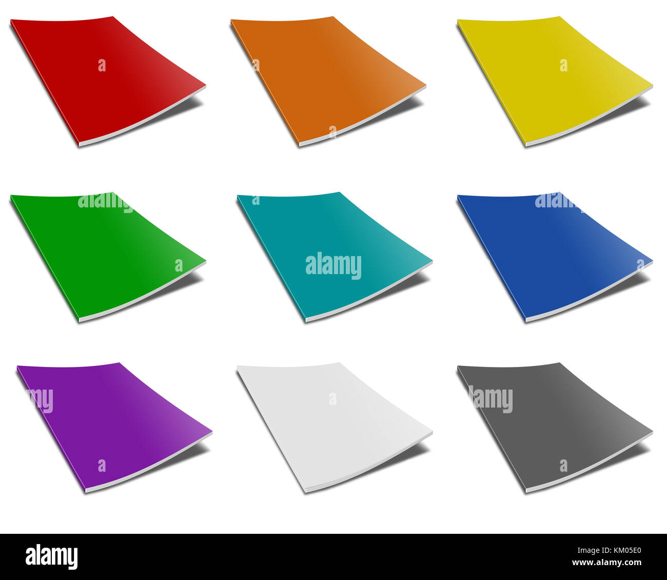 Blank magazine cover. Color magazine. On white background Stock Photo