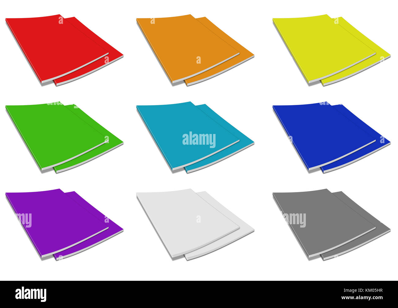 Blank two magazine cover. Color magazine. On white background Stock