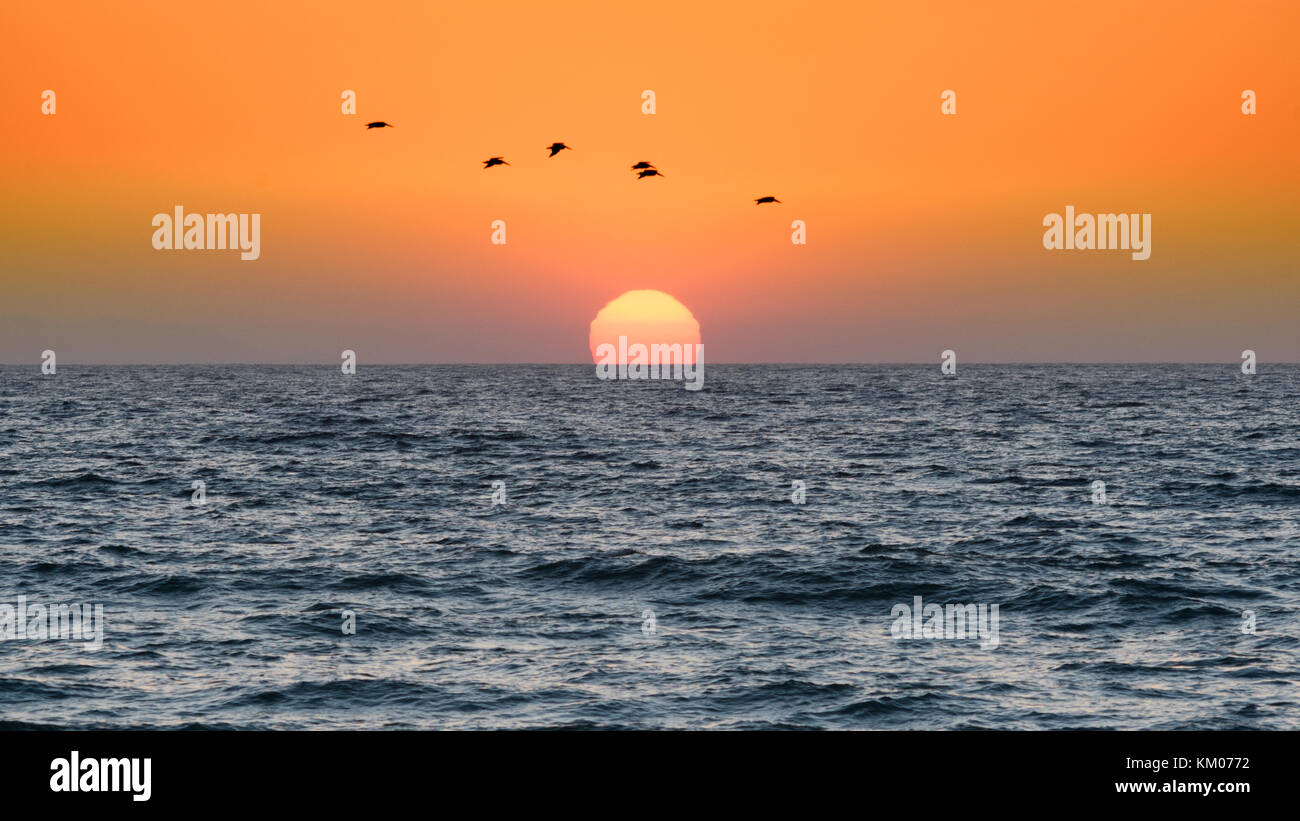 Sunset at Oxnard Beach Park Stock Photo