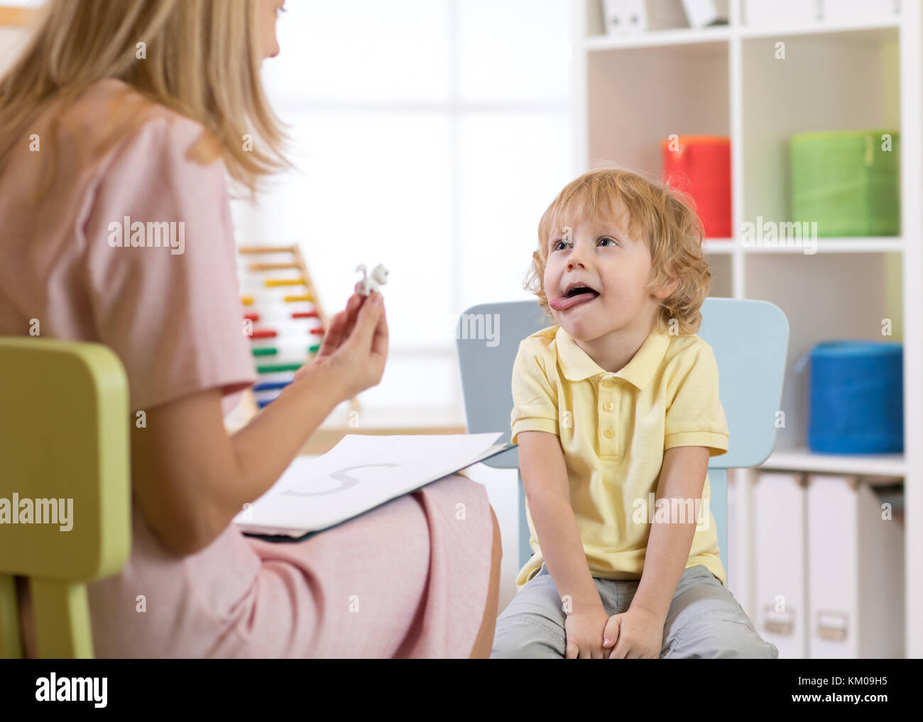 speech therapy exercises Stock Photo