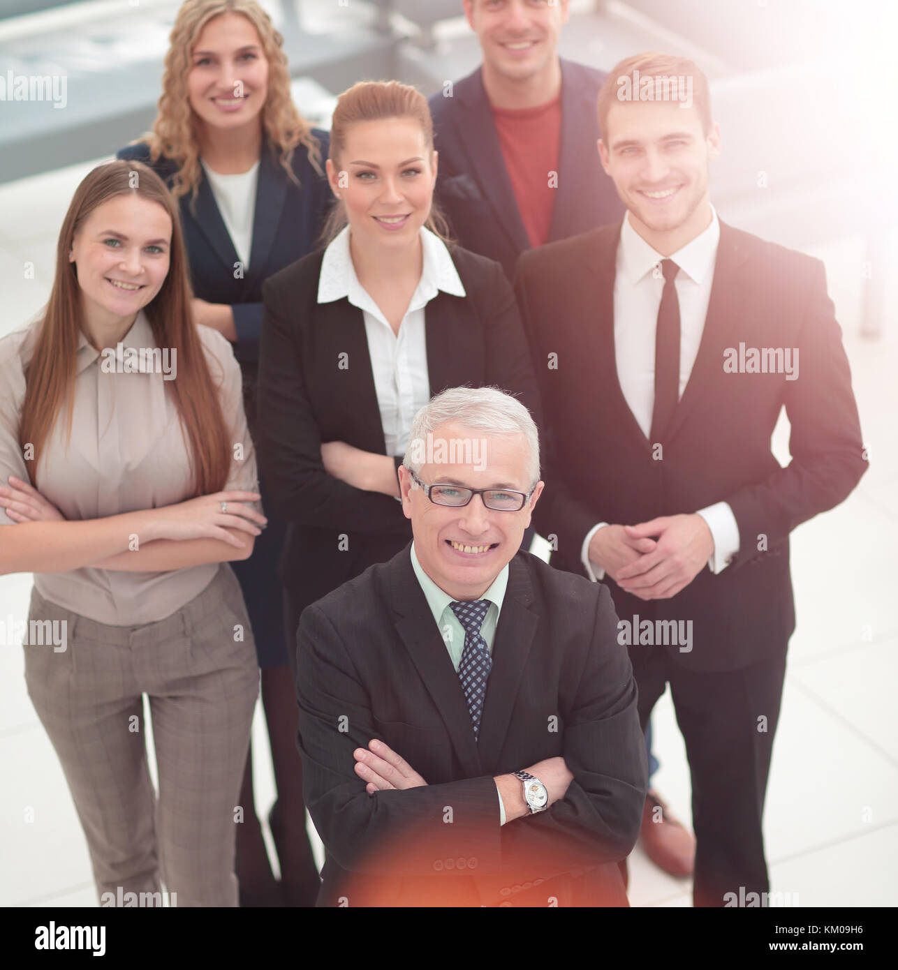 Group portrait of a professional business team looking confident Stock ...