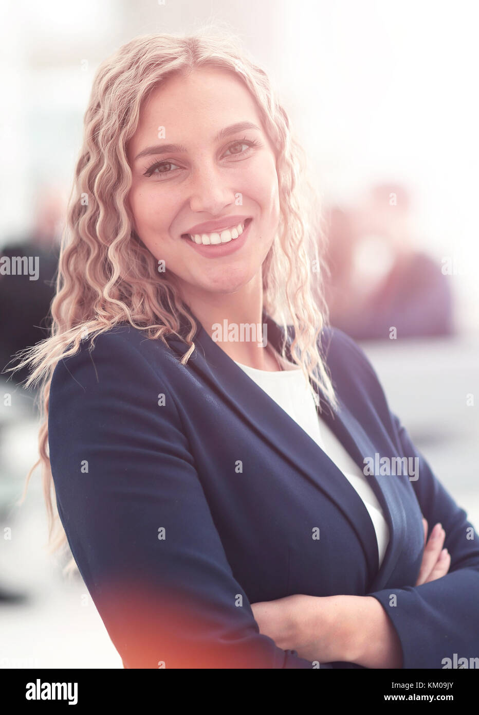 Portrait of happy smiling business woman Stock Photo - Alamy