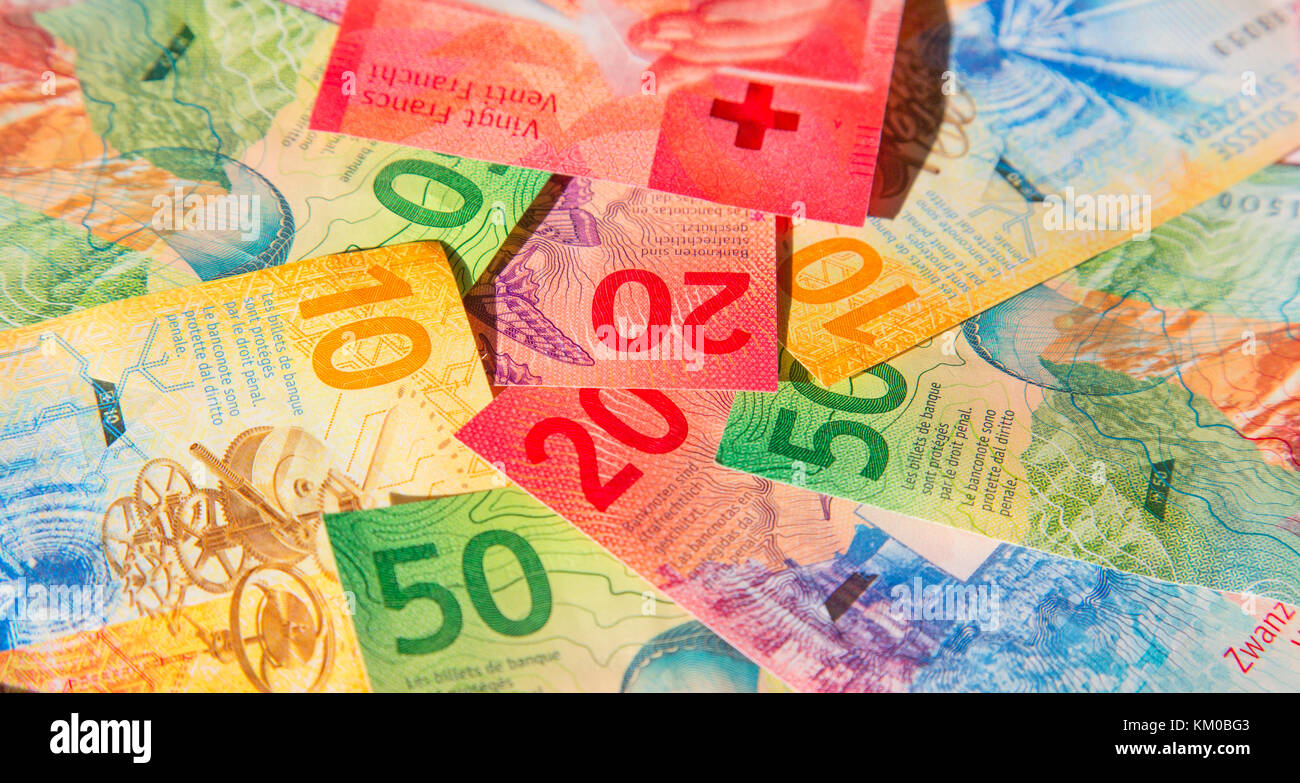 Collection of the new swiss banknotes (issued in 2017 Stock Photo - Alamy